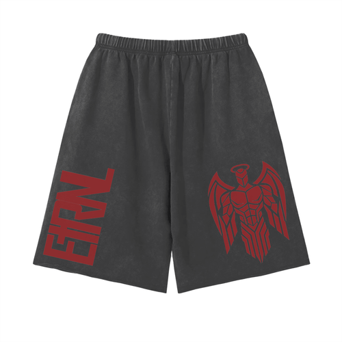 ETRNL Snow Washed Raw Hem Shorts