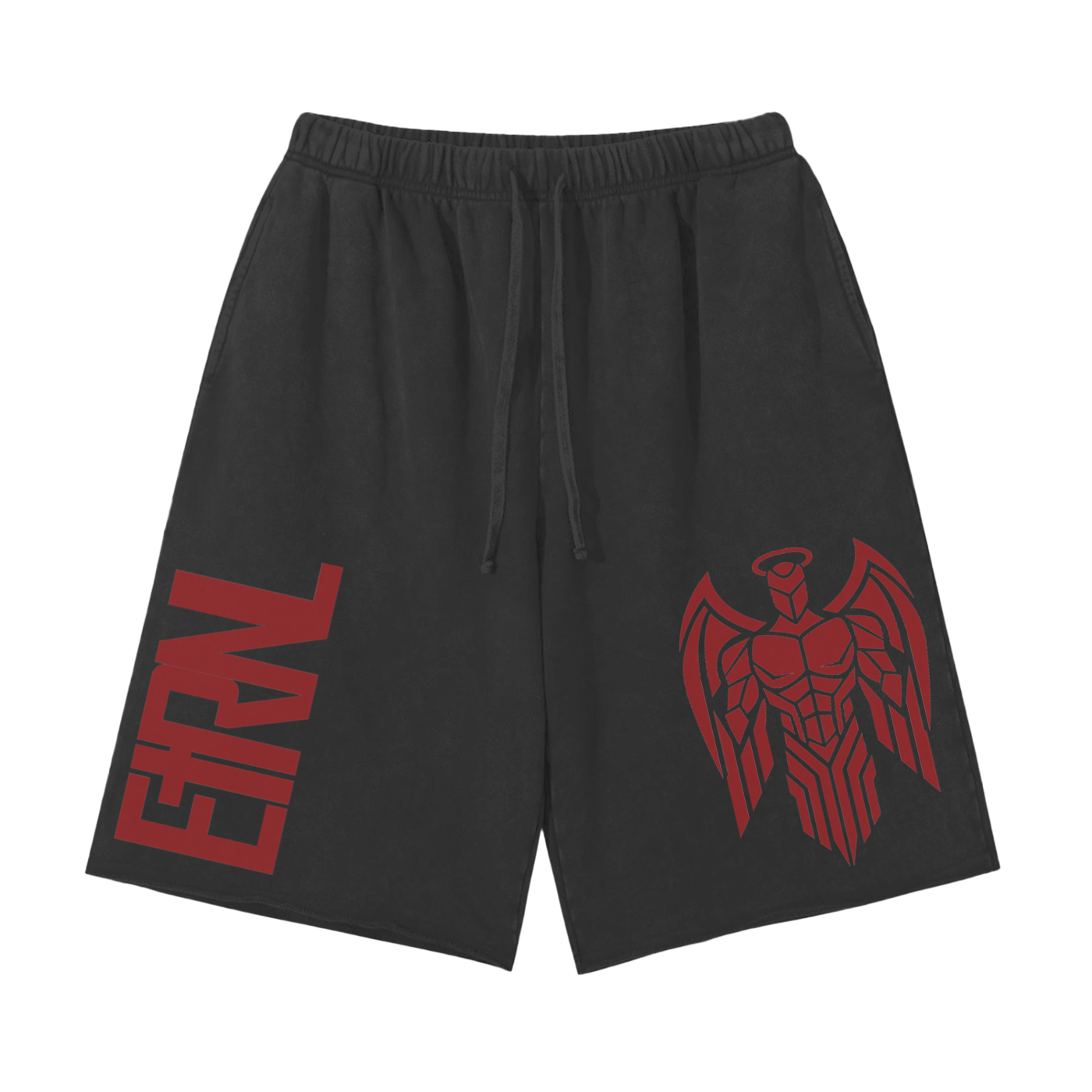 ETRNL Snow Washed Raw Hem Shorts