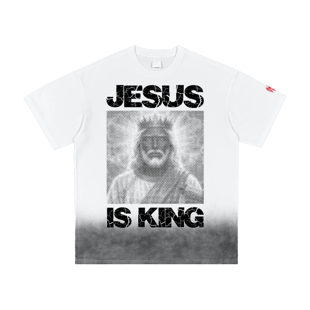 GC Jesus Is King Gradient Washed Vintage T-Shirt (250GSM)