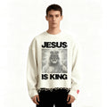 Jesus Is King Heavyweight Waffle Cropped Long-Sleeve Shirt (290GSM)